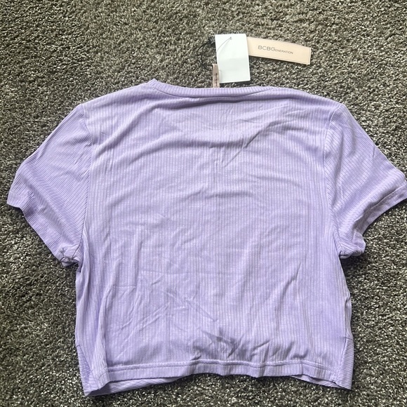 NWT BCBGeneration Ribbed Cross Front T-Shirt - Picture 3 of 3